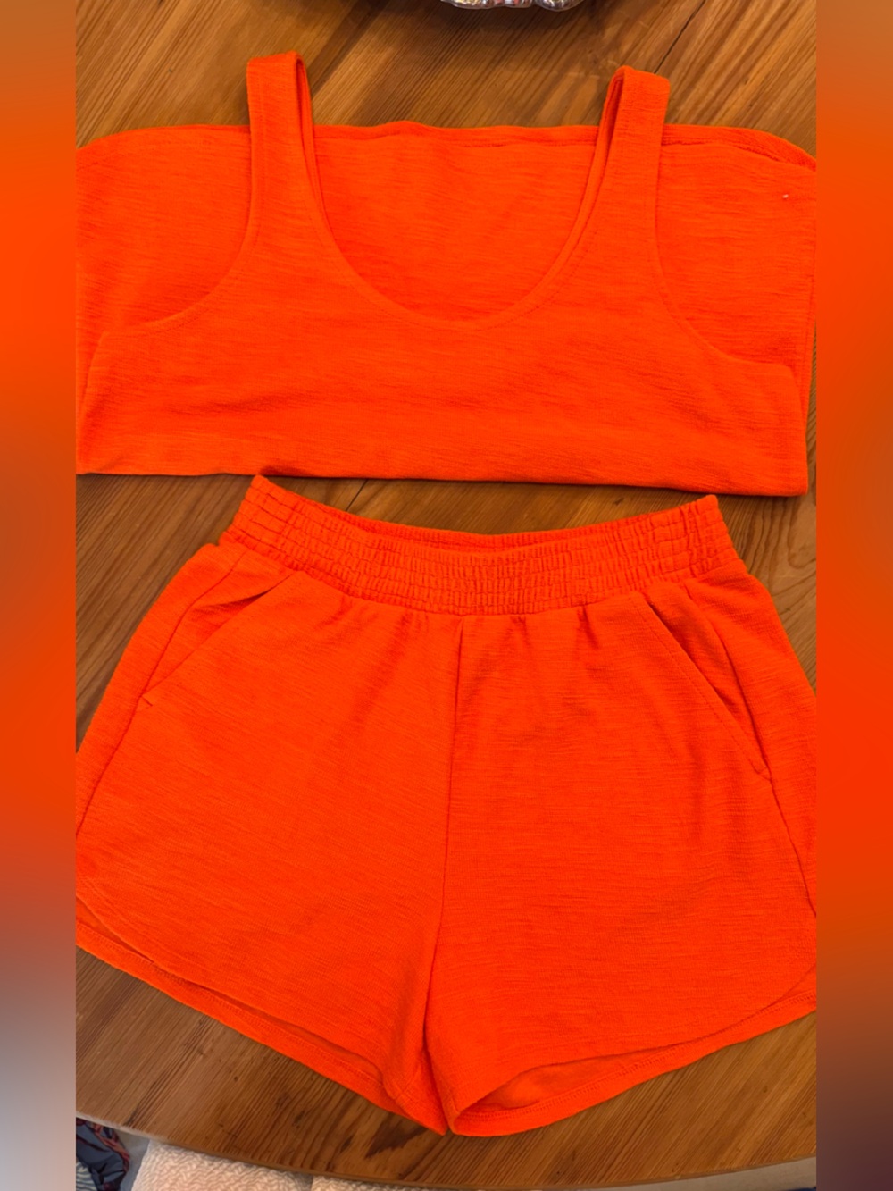 Orange knit coordinating set
